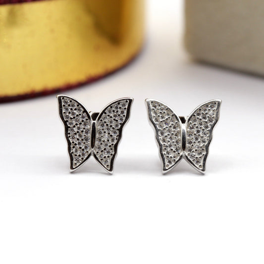 Boucle d'oreille argent Rhodié garanti papillon New