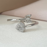 Bague Argent Rhodié Garanti la flèche cœur soldeargent - 40%