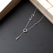 Collier argent Rhodié Garanti  rond infinity cravate