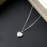 Collier argent Rhodié Garanti grosse pierre cœur