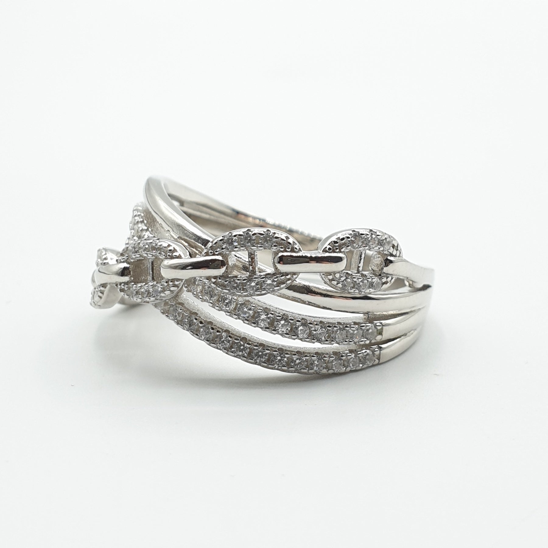 Bague Argent Rhodié Garanti modèle tif tendance 4 soldeargent - 40%