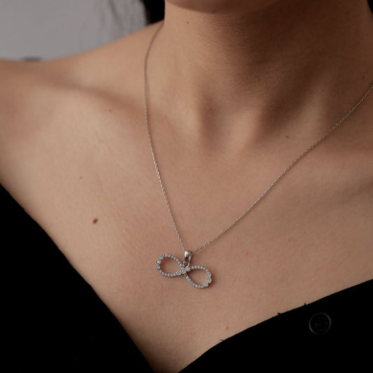 Collier Argent Rhodié Garanti soldeargent - 40%  infinity 3 pierres