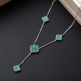 Collier argent Rhodié Garanti trèfle vert 3 soldeargent - 40%