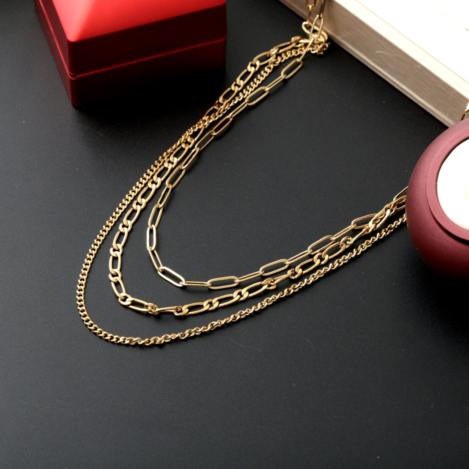 Collier acier inoxydable 3 lignes style k
