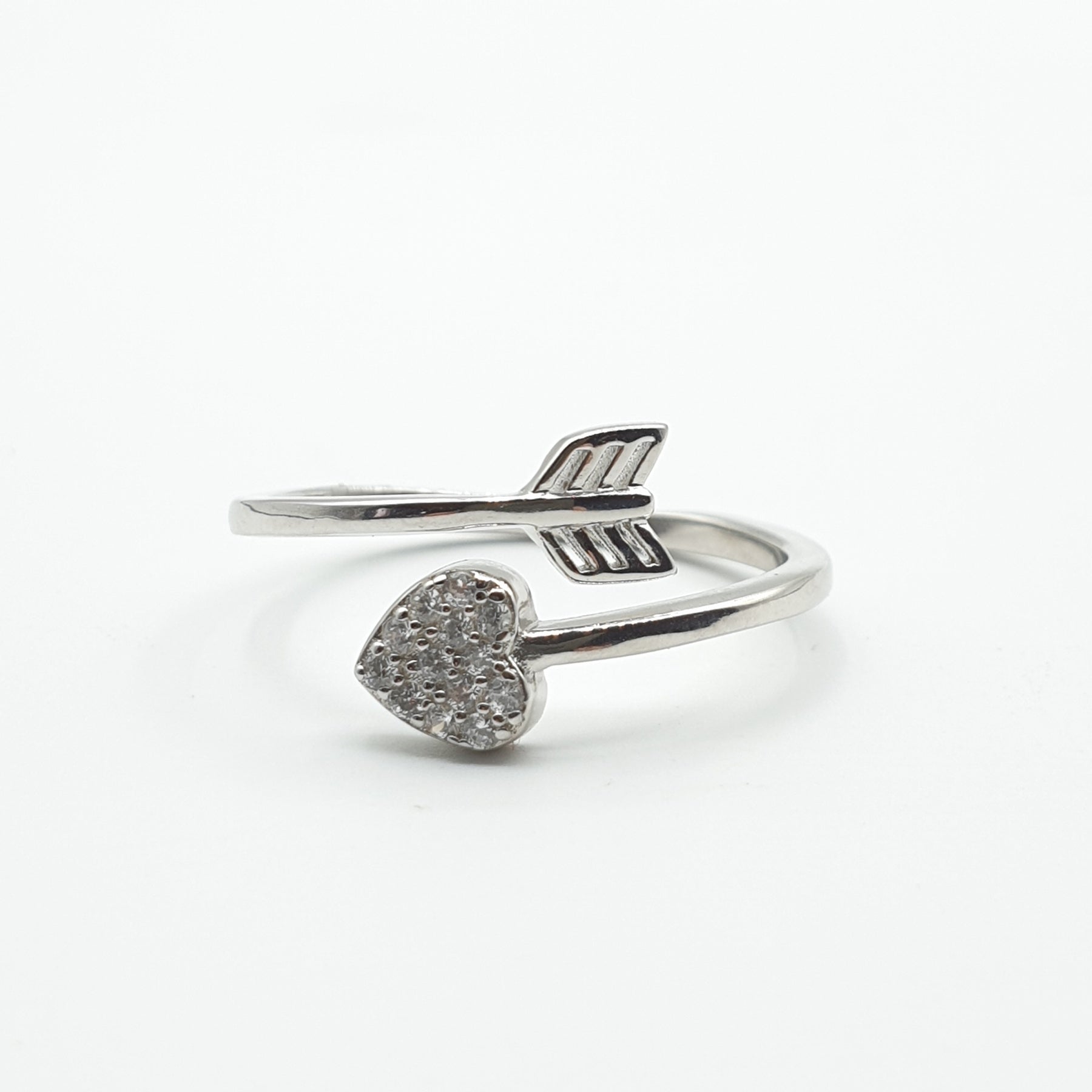 Bague Argent Rhodié Garanti la flèche cœur soldeargent - 40%