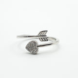 Bague Argent Rhodié Garanti la flèche cœur soldeargent - 40%