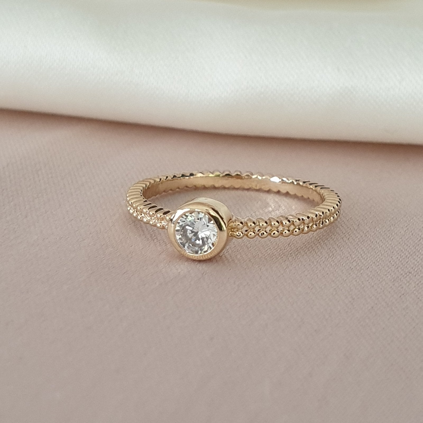 Bague plaqué Or 750 18 carats 3 microns garanti 10 ans bijouxcn solita ...