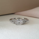 Bague Argent Rhodié Garanti solitaire pierre ovale soldeargent - 40%