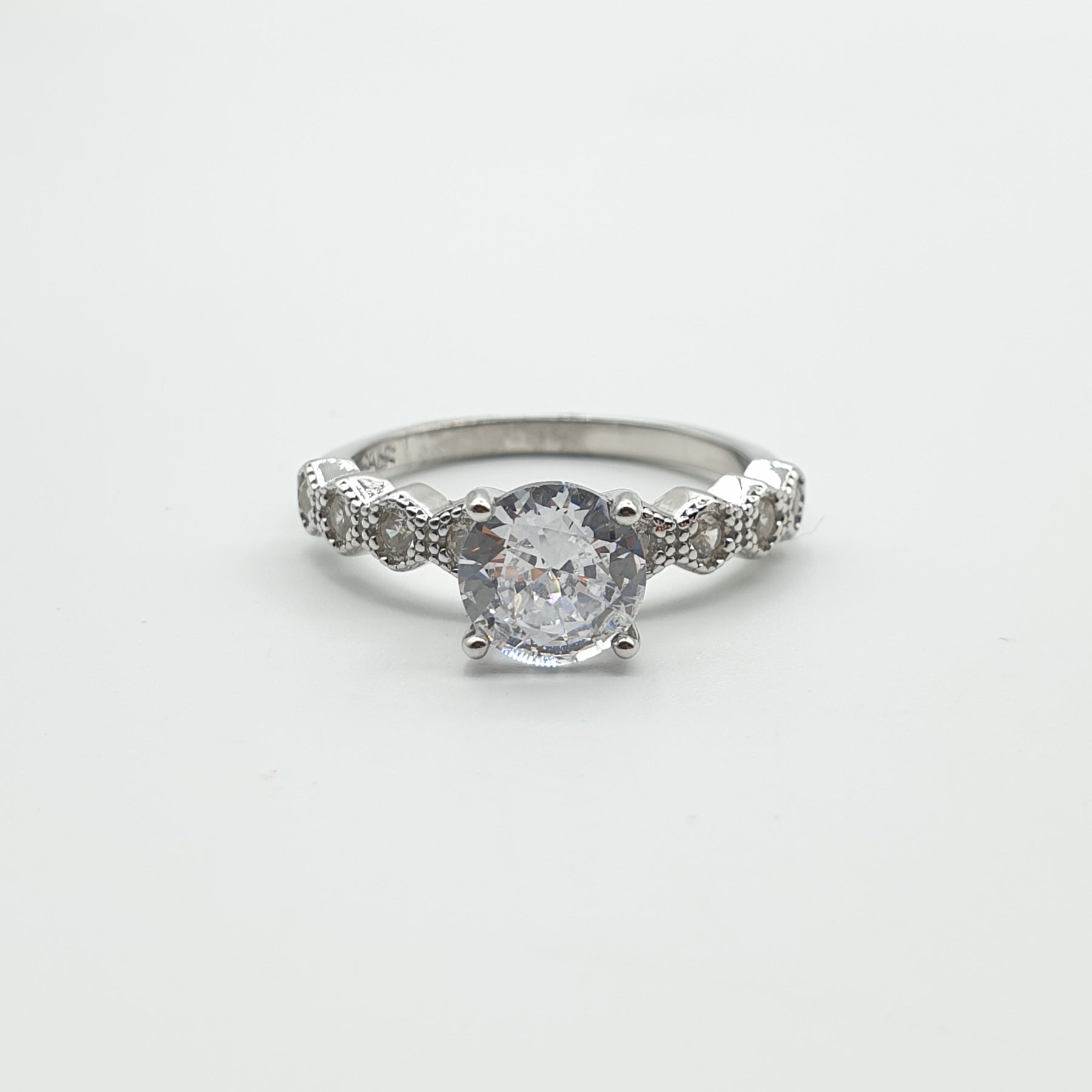 Bague  Argent Rhodié Garanti solitaire زخرفة soldeargent - 40%
