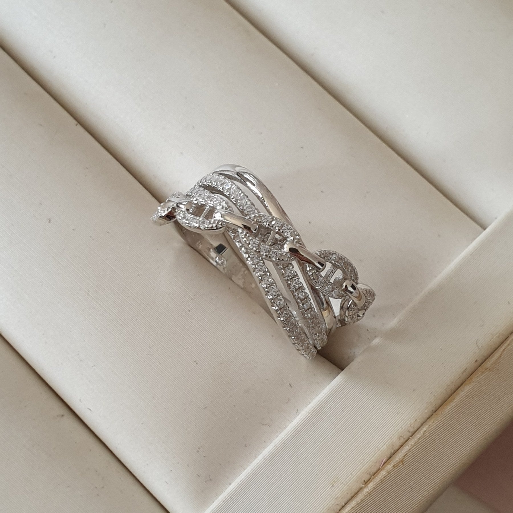 Bague Argent Rhodié Garanti modèle tif tendance 4 soldeargent - 40%