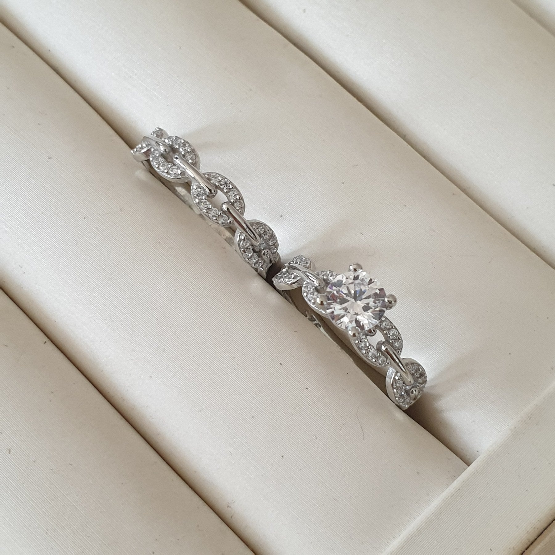 Bague alliance Argent Rhodié Garanti  modèle grain de café soldeargent - 40%