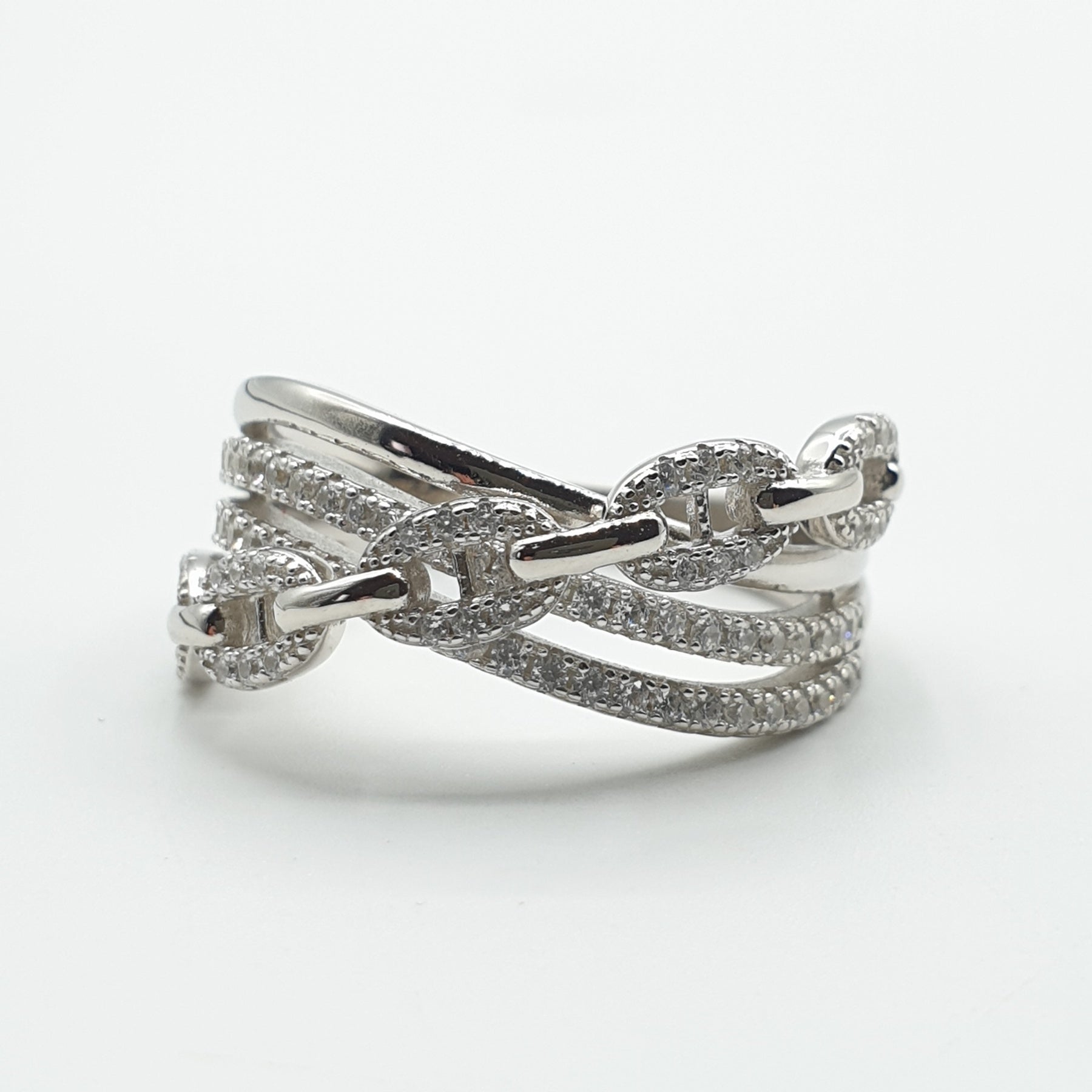 Bague Argent Rhodié Garanti modèle tif tendance 4 soldeargent - 40%