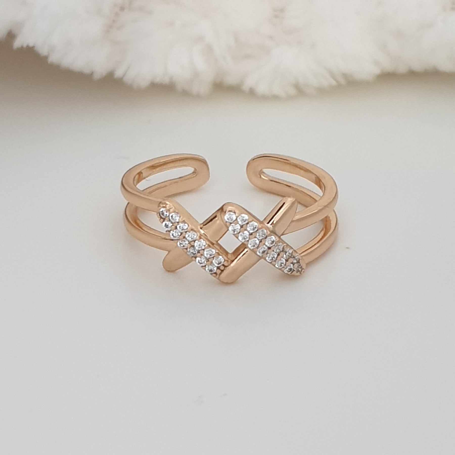 Bague xp tendance Plaqué or Xuping double X