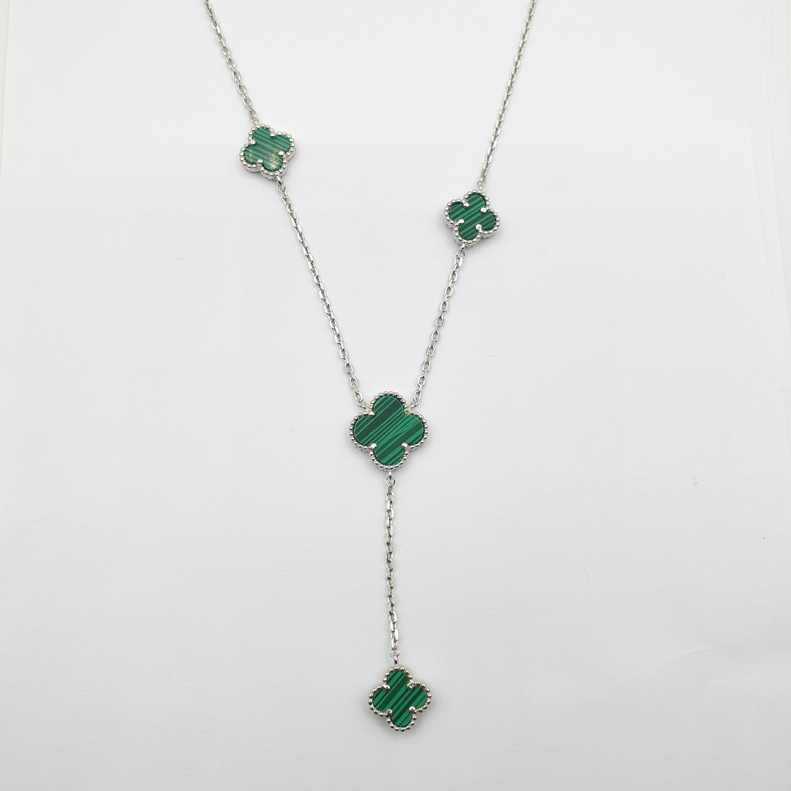 Collier argent Rhodié Garanti trèfle vert 3 soldeargent - 40%