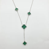 Collier argent Rhodié Garanti trèfle vert 3 soldeargent - 40%