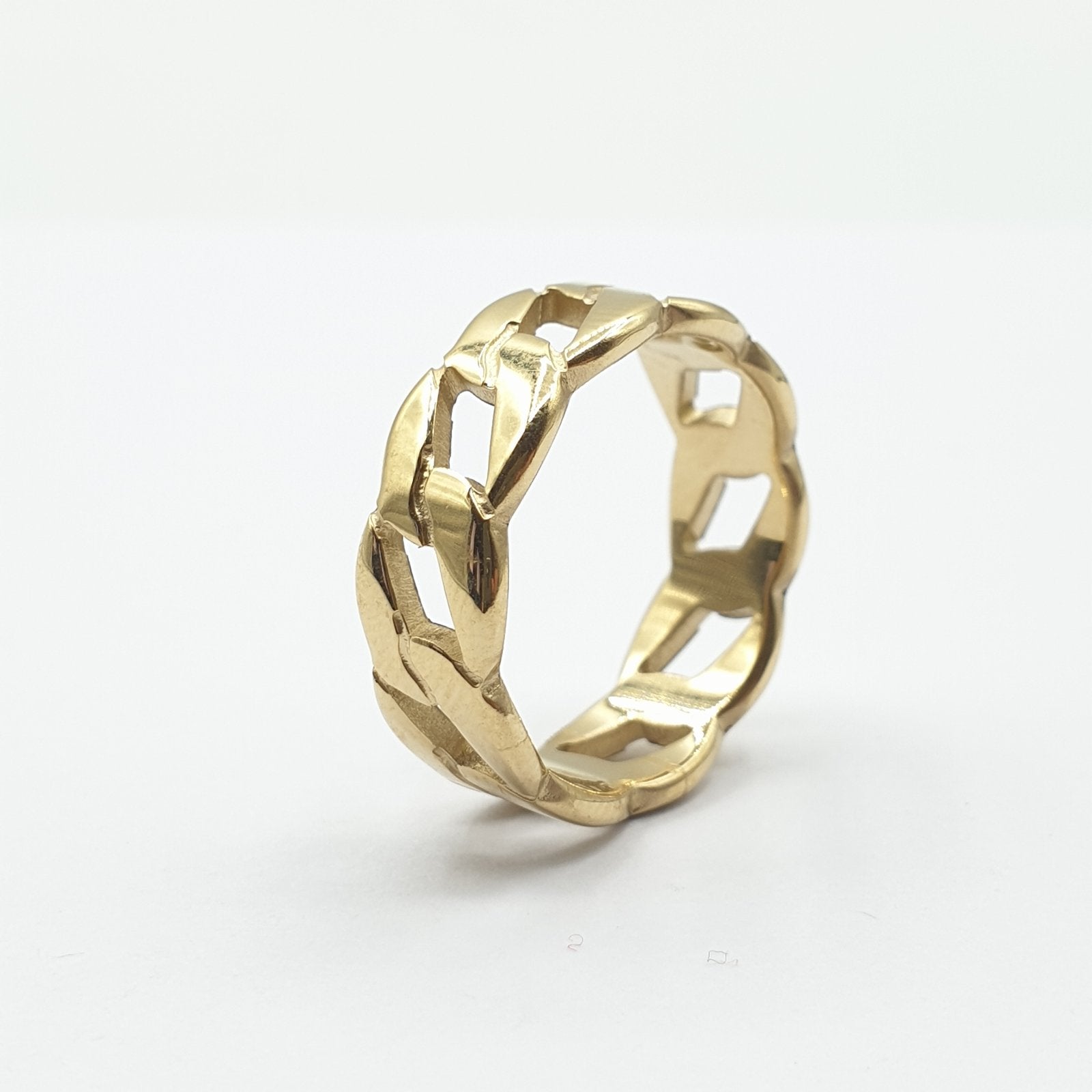 Bague acier garanti inoxydable anneau américain tendance dorée