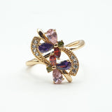 Bague xp tendance Plaqué or Xuping 2 fleurs couleurs