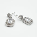 Boucles d'oreilles Argent Rhodié Garanti  rectangle sans pierre soldeargent - 40%