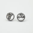 Boucle d'oreille argent Rhodié garanti infinity rond soldeargent - 40%