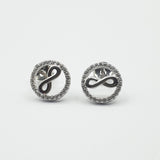 Boucle d'oreille argent Rhodié garanti infinity rond soldeargent - 40%