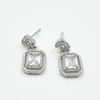 Boucles d'oreilles Argent Rhodié Garanti  rectangle sans pierre soldeargent - 40%