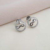Boucle d'oreille argent Rhodié garanti infinity rond soldeargent - 40%