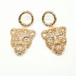 Boucle d'oreille bijoux de fantaisie tendance tigre rose gold