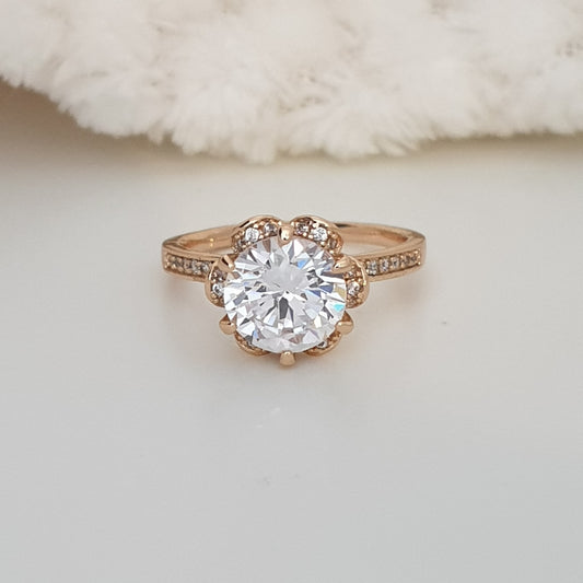 Bague xp tendance Plaqué or Xuping grosse solitaire