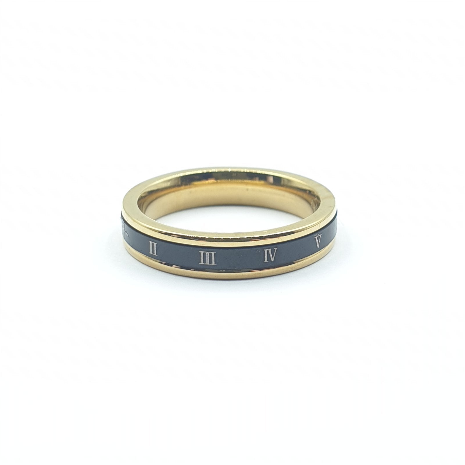 Bague acier garanti inoxydable anneau noir anti stress