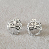 Boucle d'oreille argent Rhodié garanti infinity rond soldeargent - 40%