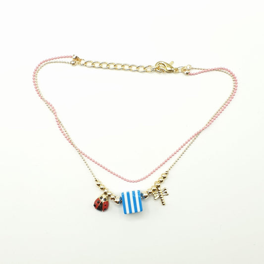 Chaine cheville bijoux de fantaisie  coccinelles 🐞