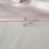 Bague  Argent Rhodié Garanti soldeargent - 40% papillon cœur