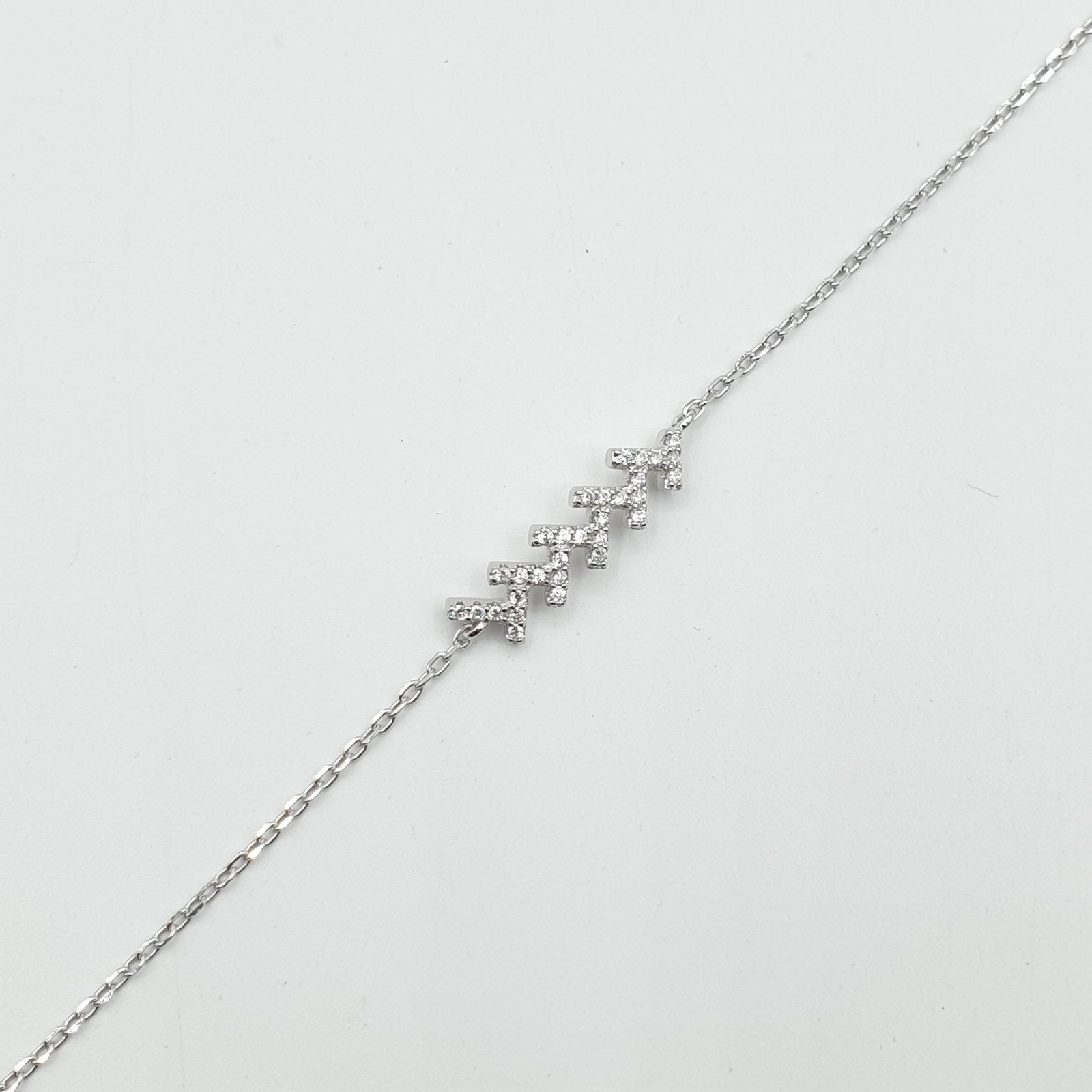 Gourmette Argent Rhodié Garanti zigzag
