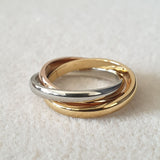 Bague acier garanti inoxydable triples anneaux DAR