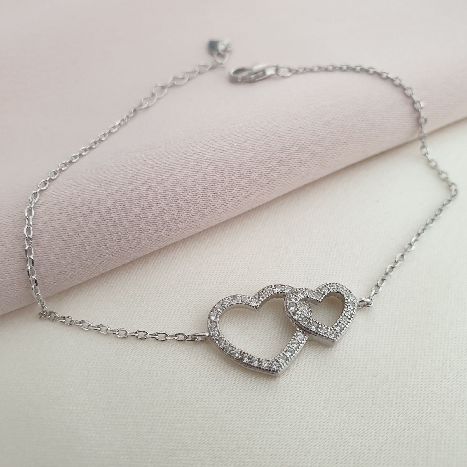 Gourmette Argent Rhodié Garanti the couple of hearts