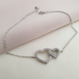 Gourmette Argent Rhodié Garanti the couple of hearts