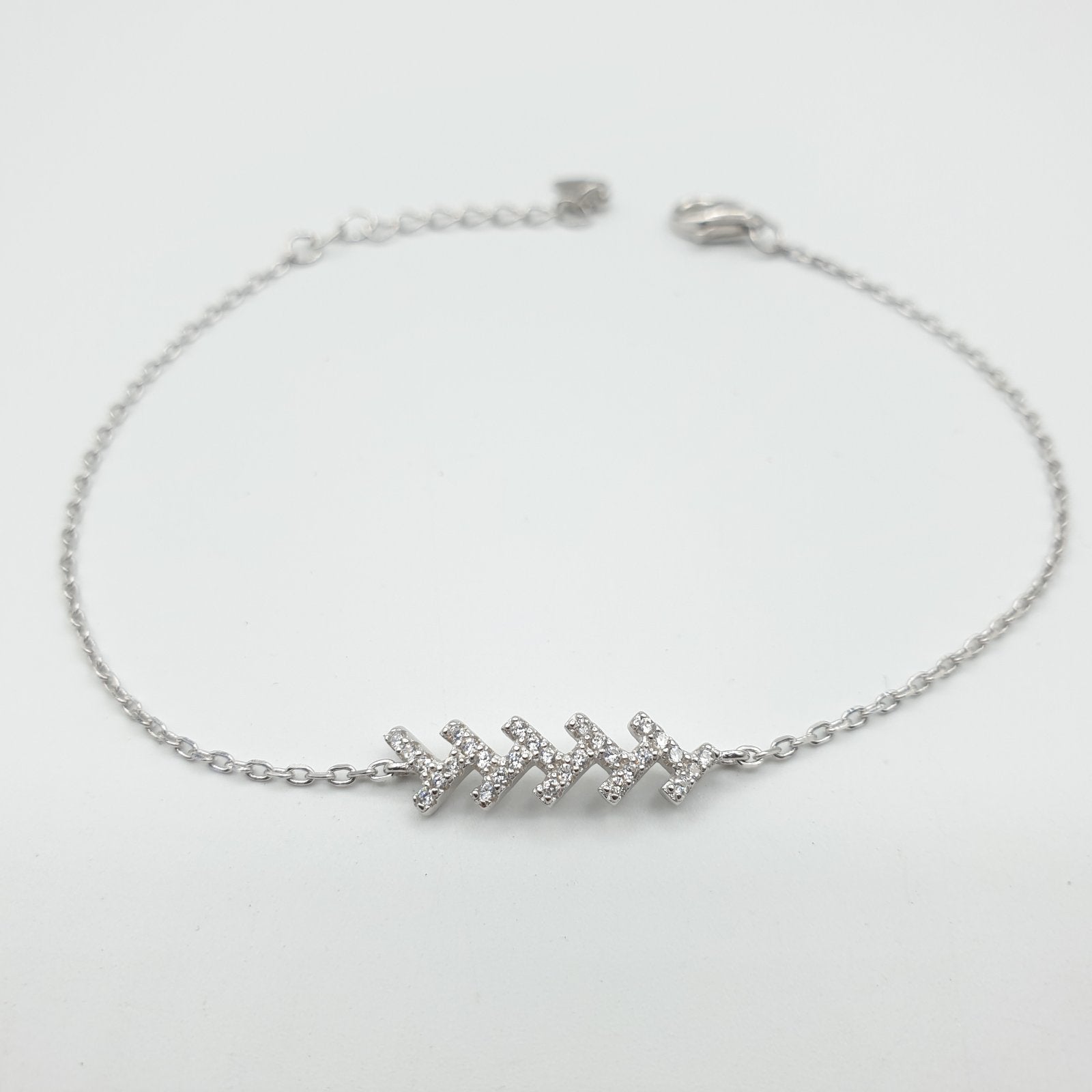 Gourmette Argent Rhodié Garanti zigzag
