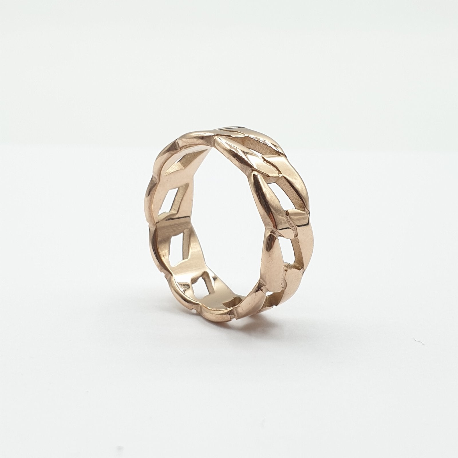Bague acier garanti inoxydable anneau américain rose gold