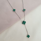 Collier argent Rhodié Garanti trèfle vert 3 soldeargent - 40%