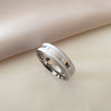 Bague acier garanti inoxydable anneau blanc nacre blanc tendance