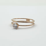 Bague acier garanti inoxydable rose gold solitaire