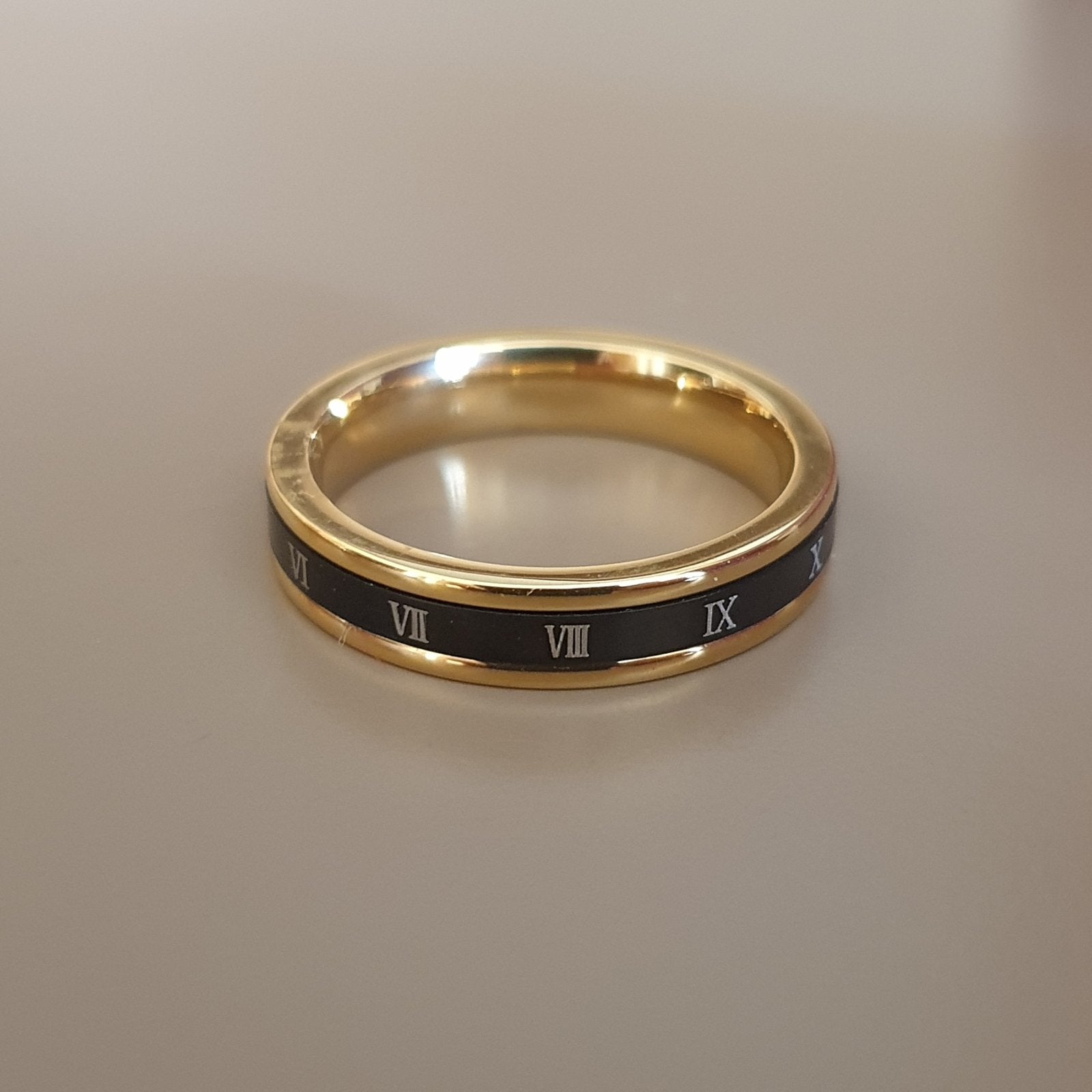 Bague acier garanti inoxydable anneau noir anti stress