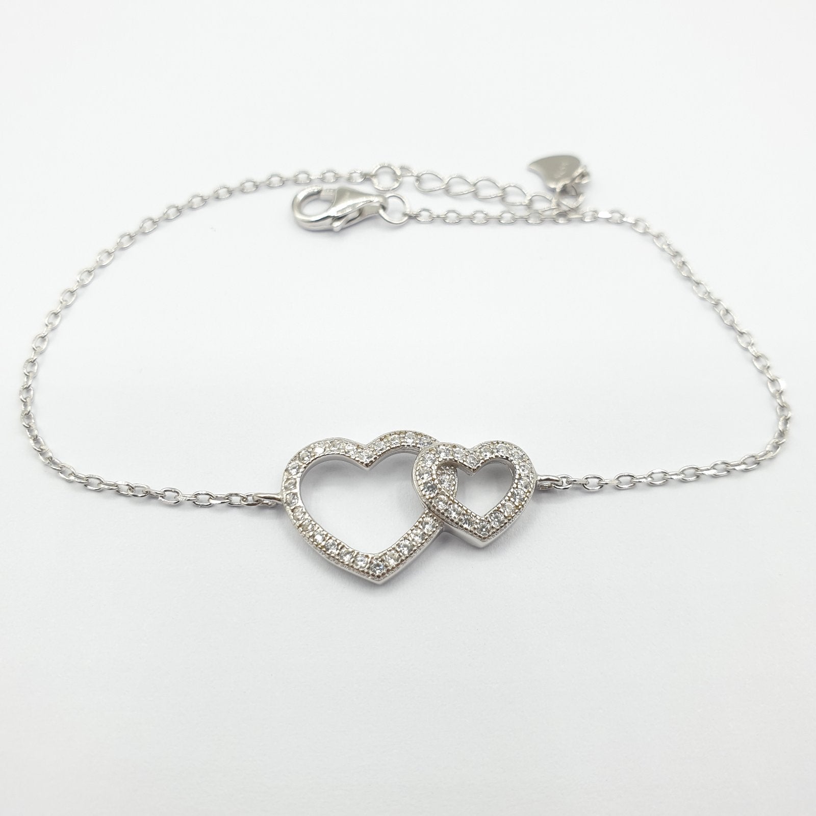 Gourmette Argent Rhodié Garanti the couple of hearts