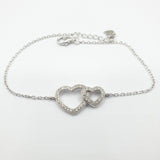 Gourmette Argent Rhodié Garanti the couple of hearts