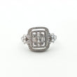 Bague  Argent Rhodié Garanti soldeargent - 40% carrée chargée