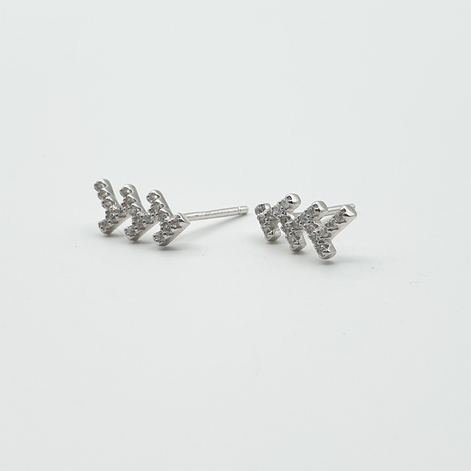 Boucles d'oreilles Argent Rhodié Garanti  zigzag