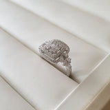 Bague  Argent Rhodié Garanti soldeargent - 40% carrée chargée