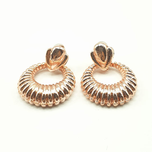 Boucle d'oreille bijoux de fantaisie tendance rose gold