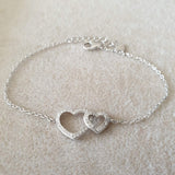 Gourmette Argent Rhodié Garanti the couple of hearts