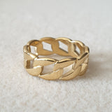 Bague acier garanti inoxydable anneau américain tendance dorée